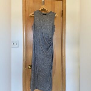 Banana Republic grey knit tank dress with side ruching. Size medium Tall.